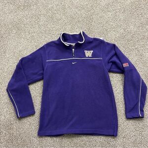 Vintage Y2K Nike TEAM Center Swoosh Washington Huskies Fleece Pullover Boys XL
